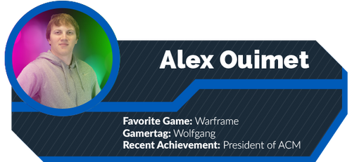 A gamercard featuring Alex Ouimet.