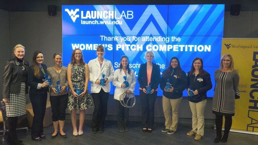 Students at Women's pitch competition