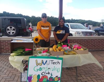 The WVU Tech Garden and Agriculture Club at the farmer's market.